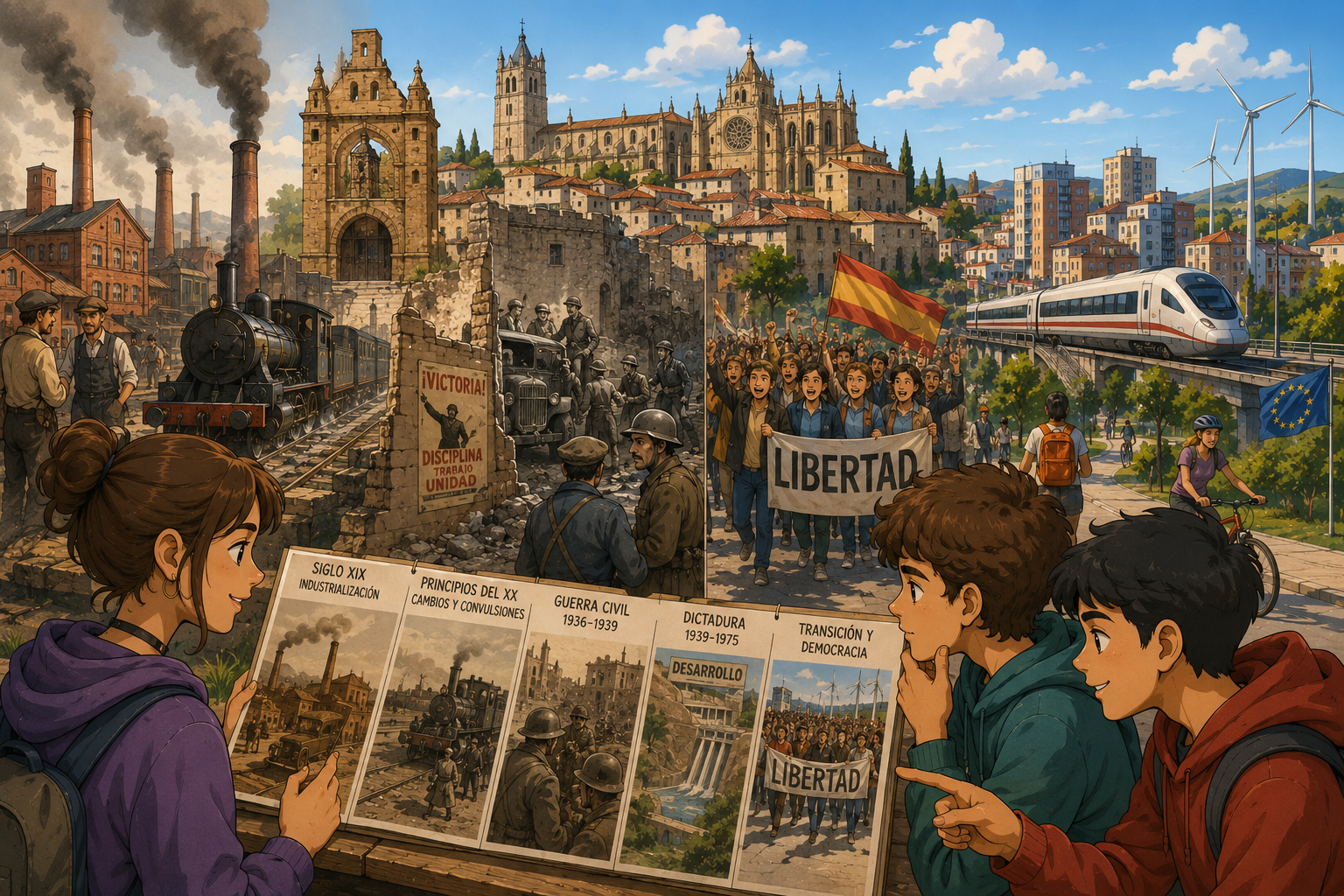 Portada de la situación de aprendizaje Huellas del cambio: 200 años que transformaron Castilla y León